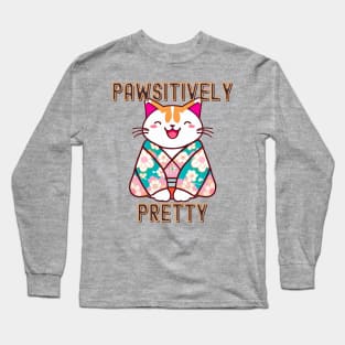 Pawsitively pretty cat Long Sleeve T-Shirt